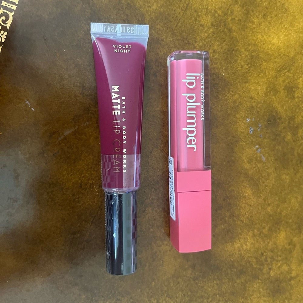 Bath & Body Works Lip Bundle- Matte Lip Cream and Lip Plumper